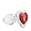 Adam & Eve Red Heart Gem Glass Plug - Small