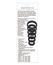 Adam & Eve 6 pc Silicone Penis Ring Set - Black