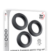 Adam & Eve Adam's 3 pc Penis Ring Set - Black