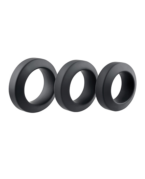 Adam & Eve Adam's 3 pc Penis Ring Set - Black