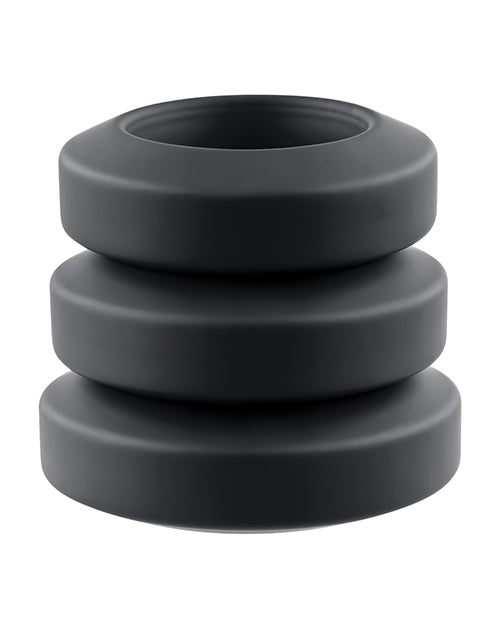Adam & Eve Adam's 3 pc Penis Ring Set - Black