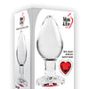 Adam & Eve Red Heart Gem Glass Plug - Large