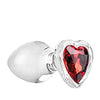 Adam & Eve Red Heart Gem Glass Plug - Large