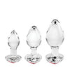 Adam & Eve Red Heart Gem Glass Plug Set