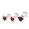 Adam & Eve Red Heart Gem Glass Plug Set