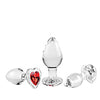 Adam & Eve Red Heart Gem Glass Plug Set
