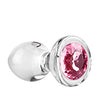 Adam & Eve Pink Gem Glass Plug - Medium