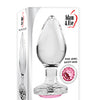Adam & Eve Pink Gem Glass Plug - Large