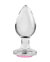 Adam & Eve Pink Gem Glass Plug - Large