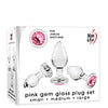 Adam & Eve Pink Gem Glass Plug Set