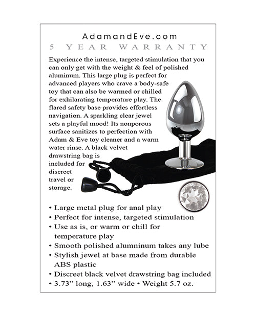 Adam & Eve Clear Gem Anal Plug Large