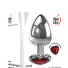 Adam & Eve Red Heart Gem Anal Plug - Small Red/Chrome