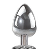 Adam & Eve Red Heart Gem Anal Plug - Small Red/Chrome
