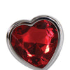 Adam & Eve Red Heart Gem Anal Plug - Small Red/Chrome