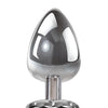 Adam & Eve Red Heart Gem Anal Plug - Medium Red/Chrome