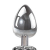 Adam & Eve Red Heart Gem Anal Plug - Large Red/Chrome