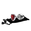 Adam & Eve Red Heart Gem Anal Plug - Large Red/Chrome