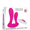Adam & Eve Rechargeable Dual Entry Vibe w/Remote - Pink