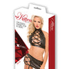 Kitten Crossed Dame Top & Skirt Black O/S