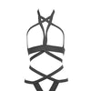 Kitten It's Complicated Open Elastic Strappy Bra & Open Back Panty Black O/S