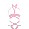 Kitten It's Complicated Open Elastic Strappy Bra & Open Back Panty Pink O/S