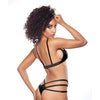 Kitten Sugar & Blush Criss Cross Bralette & Thong Black O/S