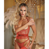 Allure Lace Under Bust Top w/G-String Red O/S