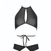 Allure Marley Mesh Peek A Boo Top & Open Panty Black S/M