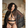 Allure Lace & Mesh Cape w/Attached Waist Belt (G-String NOT included) Black QN
