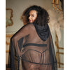 Allure Lace & Mesh Cape w/Attached Waist Belt (G-String NOT included) Black QN