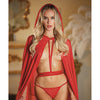 Allure Lace & Mesh Cape w/Attached Waist Belt (G-String NOT included) Red O/S
