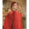 Allure Lace & Mesh Cape w/Attached Waist Belt (G-String NOT included) Red O/S