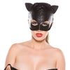 Faux Leather Cat Mask Black O/S