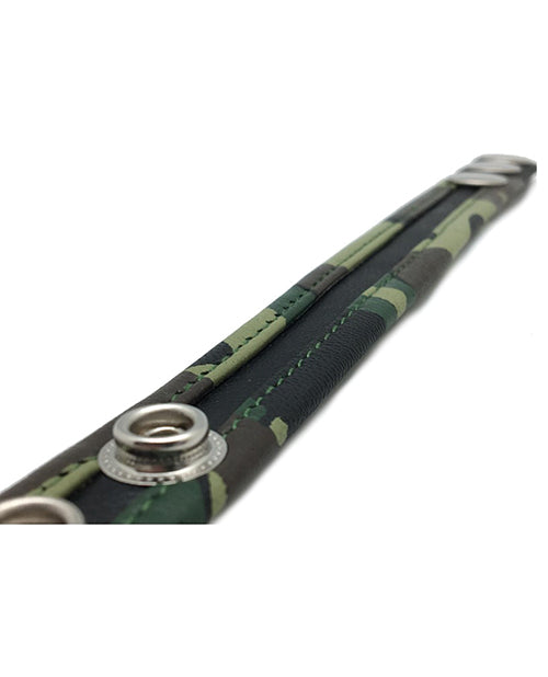 Sensual Sin Leather 3 Snap Cock Strap - Camo