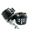 Sensual Sin Leather Padded Wrist Cuffs - Camo Piping