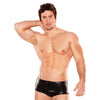 Zeus Wet Look Front Zipper Short Black O/S