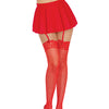 Fishnet Thigh High w/Lace Top (Thong Not Included) - Red