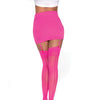 Sheer Thigh Highs w/Back Seam Hot Pink O/S