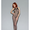 Fishnet Open Crotch Halterd Top Bodystockng Black O/S