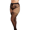 Multi Pattern Fishnet & Lace Panty Hose Black QN