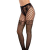 Multi Pattern Fishnet & Lace Panty Hose Black O/S