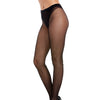 Fishnet Pantyhose w/Solid Knitted Panty Design w/Calf Back Seam  Black O/S