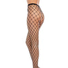 Double Knitted Fence Net Pantyhose - Black