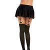 Nude Nylon Pantyhose w/Knitted Thigh High Stockings Black O/S