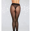 Valentines Fishnet Pantyhose w/Rhinestone Back Seam Black O/S