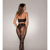 Halter Fishnet Bralette & Pantyhose Bodystocking Black O/S