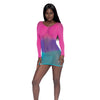 Simply Sexy Seamless Mesh Versatile Two Way Bodystocking Pink/Ocean O/S