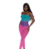 Simply Sexy Seamless Mesh Versatile Two Way Bodystocking Pink/Ocean O/S