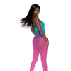 Simply Sexy Seamless Mesh Versatile Two Way Bodystocking Pink/Ocean O/S