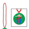 Holiday Beads w/Naughty or Nice Medal - Green/Red